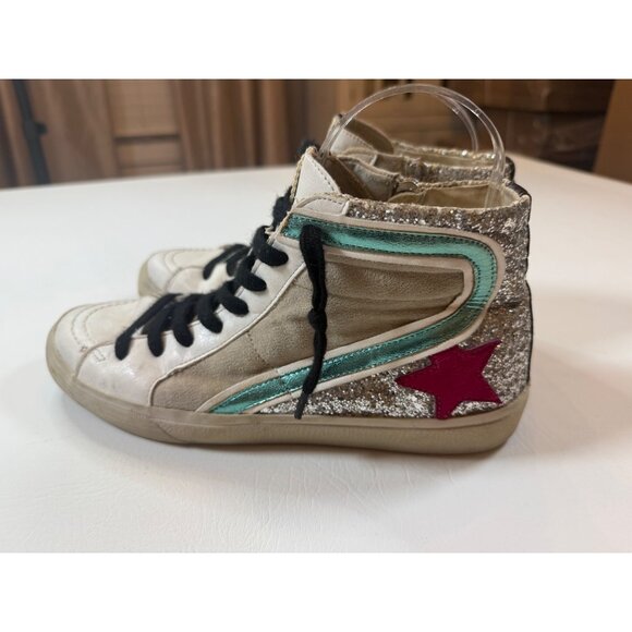 Shu Shop Roxanne White & Glitter High-Top Sneakers Size 8.5 - Picture 2 of 10